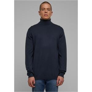 Knitted turtleneck in a navy design