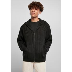 Knitted hood with zipper black