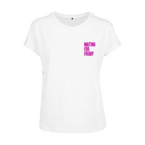 Ladies Waiting For Friday Box Tee White/Pink