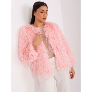 Light pink mid-season jacket with zipper
