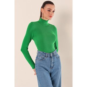 Bigdart 15825 Rolákový pletený sveter - zelený