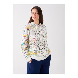 LC Waikiki Women's Mickey Mouse Printed Long Sleeve Oversize Hoodie