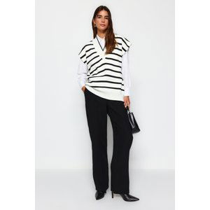 Trendyol Ecru Striped Knitwear Sweater