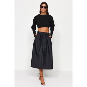 Trendyol Black A-line Parachute Fabric Midi Length Woven Skirt