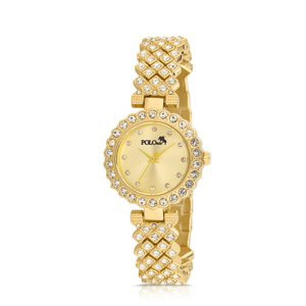 Polo Air Luxury Stone Elegant Women's Wristwatch Yellow Color