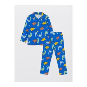 LC Waikiki Shirt Collar Long Sleeve Patterned Baby Boy Pajama Set