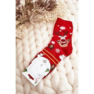 Women's Red Reindeer Socks
