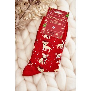 Men's Christmas Cotton Socks with Red Reindeer
