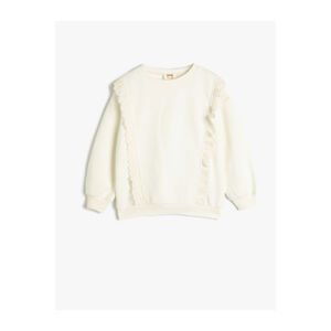 Koton Sweatshirt Long Sleeve Crew Neck Ruffle Detailed Raised