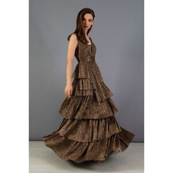 Carmen Copper Tulle Long Princess Evening Dress