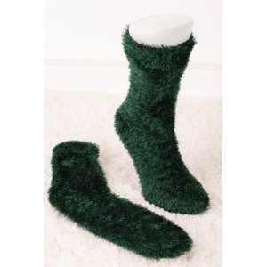 armonika Women's Dark Green Thick Puffer Socks