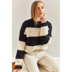 Bianco Lucci Women's Hair Knitting Patterned Knitwear Sweater