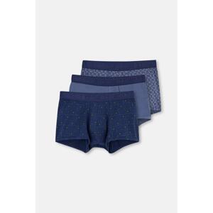 Dagi Navy Blue 4210 3-Piece Micro Modal Patterned Boxer