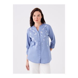 LC Waikiki Women's Long-Sleeved Shirt With Embroidered Loose Collar
