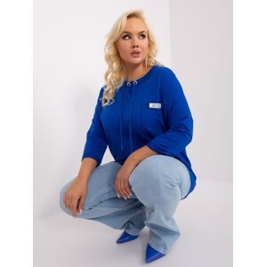 Cobalt blue blouse plus size loose fit
