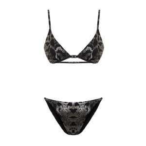 Trendyol Animal Pattern Triangle Shiny Lacquer Printed Brazilian Bikini Set