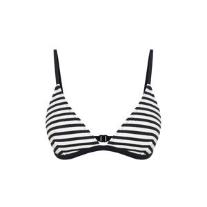 Trendyol Striped Triangle Textured Bikini Top