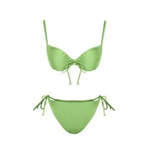 Trendyol Brazilian Bikini Set with Green Balconette Tunnel