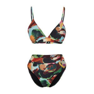 Trendyol Abstract Pattern Triangle High Waist High Leg Hipster Bikini Set