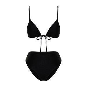 Trendyol Black Triangle High Waist High Leg Regular Bikini Set