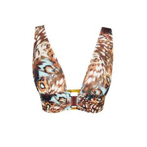 Trendyol Animal Patterned Triangle Bikini Top with Accessories