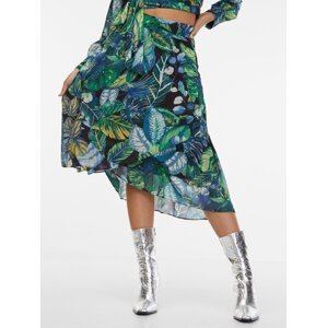Orsay Black and Green Women's Patterned Skirt - Women's