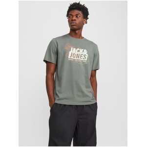 Khaki Men's T-Shirt Jack & Jones Map - Mens