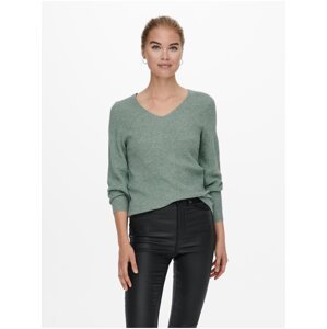Green ribbed basic sweater ONLY Latia - Women