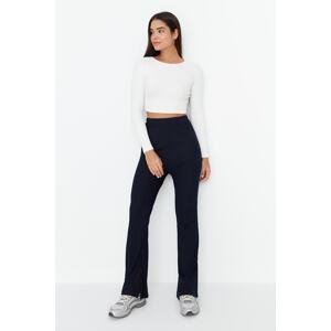 Trendyol Navy Blue Detailed Ribbed Knitted Trousers
