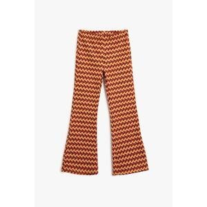 Koton Girl's Orange Patterned Trousers