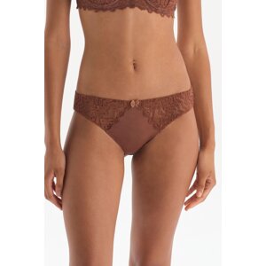 Dagi Brown Lace Detailed Micro Slip Panties