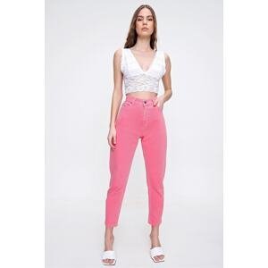 Trend Alaçatı Stili Women's Pink High Waist Jean