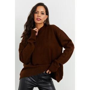 Cool & Sexy Women's Brown Knitwear Sweater YV105