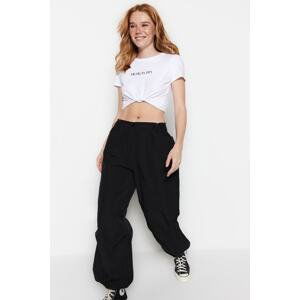 Trendyol Black Jogger Normal Waist Elastic Woven Trousers