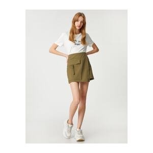 Koton Large Pocket Detail Cotton Short Skirt