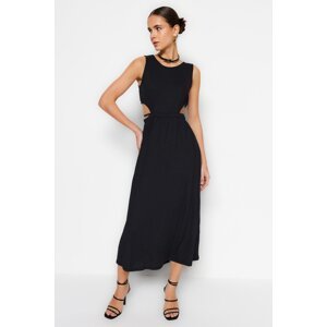 Trendyol Black Cut Out Detailed A-Line Maxi Knitted Dress