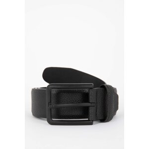 DEFACTO Men's Rectangle Buckle Faux Leather Classic Belt