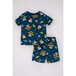 DEFACTO Baby Boy Tom & Jerry Licensed Short-Sleeved Combed Cotton 2-piece Pajamas Set
