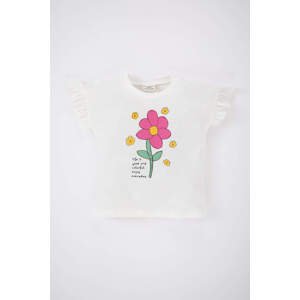 DEFACTO Baby Girl Regular Fit Crew Neck Floral Short Sleeve T-Shirt