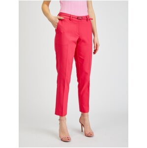 Orsay Dark Pink Womens Shortened Pants with Strap - Women