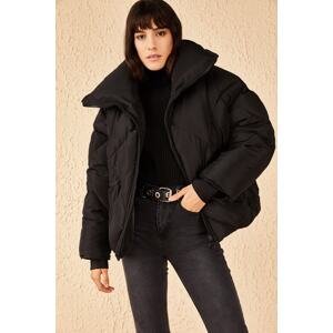 Bianco Lucci Women's Black Oversized Puffy Coat