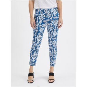 Orsay White and Blue Ladies Patterned Pants - Women