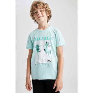 DEFACTO Boy Regular Fit Crew Neck Printed Short Sleeve T-Shirt