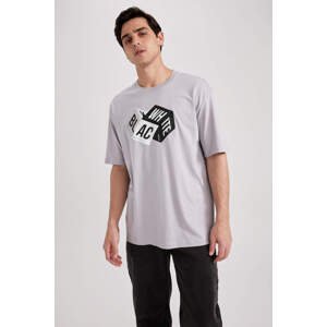 DEFACTO Oversize Fit Crew Neck Printed Cotton T-Shirt