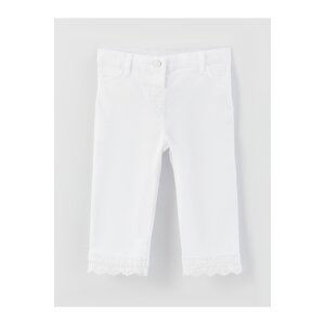 LC Waikiki Basic Elastic Waist and Lace Detail Baby Girl Trousers.