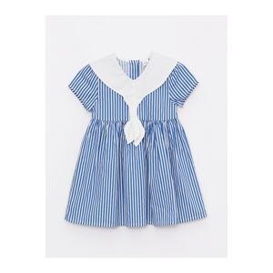 LC Waikiki V-Neck Short Sleeve Striped Cotton Baby Girl Dress