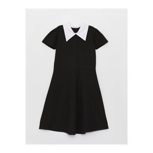 LC Waikiki Shirt Collar Basic Short Sleeve Girls' Dress