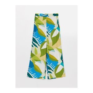 LC Waikiki Women's Wide Leg Pants with Elastic Waist, Patterned