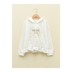 LC Waikiki Girls Hooded Printed Long Sleeve Sweatshirt