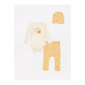 LC Waikiki Crew Neck Long Sleeve Printed Baby Boy Set 3-Piece